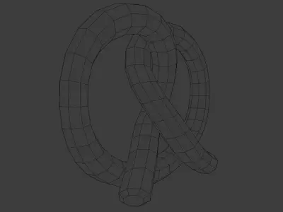 Pretzel Low-poly 3D model