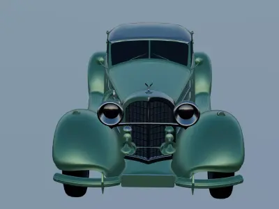 Vintage Luxury Roadster Car 3D Model Classic Retro Coupe Low-poly 3D model
