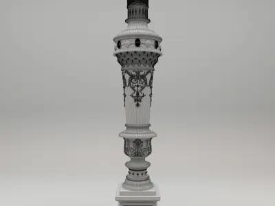 Carved Decorative Column 3D model