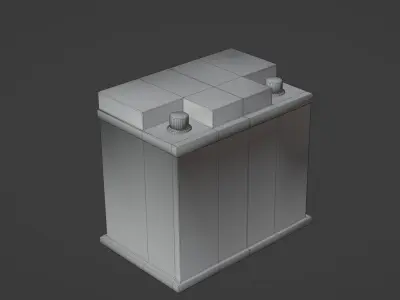 Car battery Low-poly 3D model