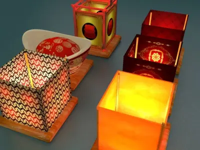 Chinese water lantern 3D model