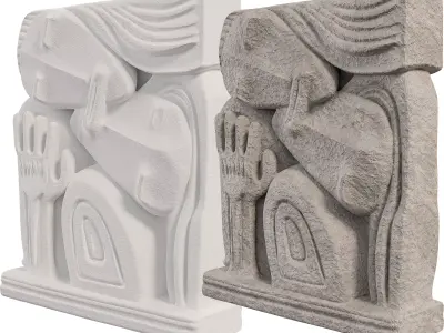 Eternal Embrace Sculpture Low-poly 3D model