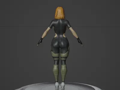 Sci fi  Thicc Slim Girl Game Ready Low-poly 3d Model  Free low-poly 3D model