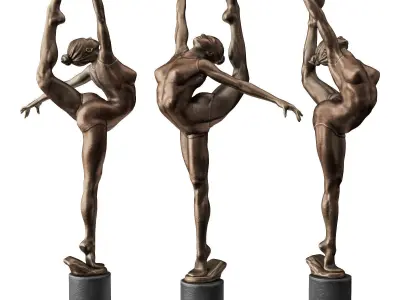 Ballet dancer attitude sculpture 3D model