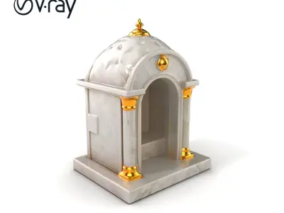 Grotto Stone Brass Accent Architecture model pack Low-poly 3D model