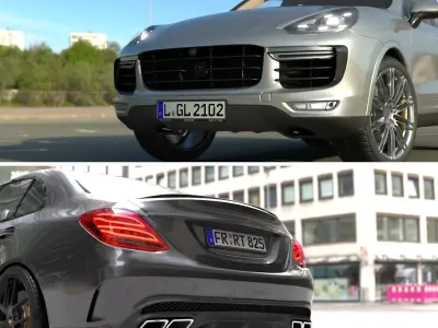 car license plates -ready-to-use- GERMANY Low-poly 3D model