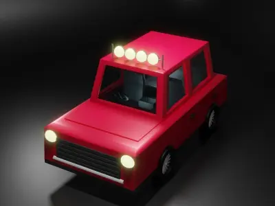  Simple Car Low-poly 3D model