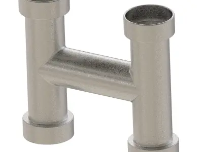 Steel H Pipe Fitting 3D print model