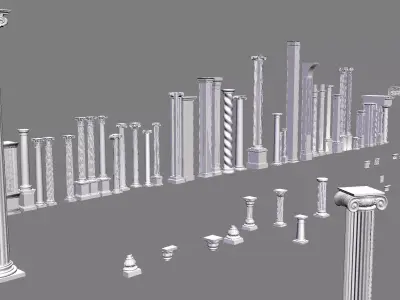 Classic columns collection  3D model