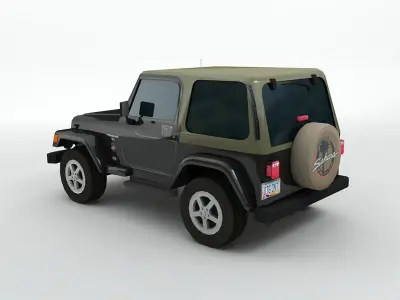 Jeep Wrangler 4x4 Low-poly 3D model