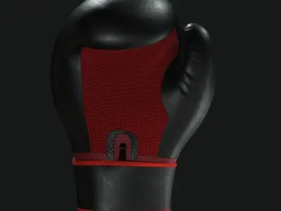 Boxing Glove-Black Low-poly 3D model