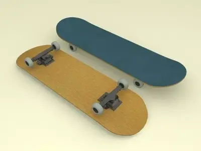Skateboard two skateboards Low-poly 3D model
