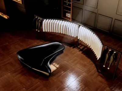 Living room 3D model 6