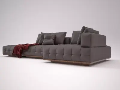 Modern Leather Sofa 3D model