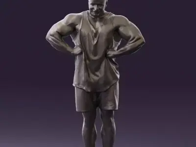 Bodybuilder in green shirt 0783 3D Print Ready 3D print model