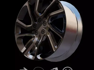 Sport Car Rim 3 Game-Ready 3D Model Low-poly 3D model