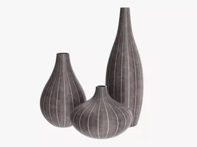 Three decorative vases 3D model