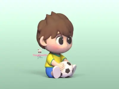 Soccer Boy and Keychain version 3D print model
