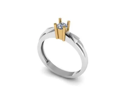 solitair ring for daimonds 3D print model