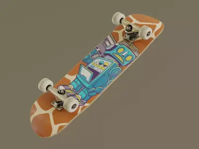 Skateboard - Giraffe Deck Low-poly 3D model