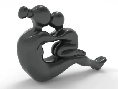 Mother and kid sculpture 3D print model
