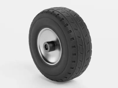 Tire V1 - Wide Automotive Wheel Low-poly 3D model