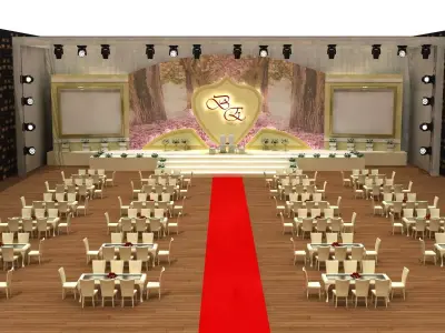 Wedding Party Stage 011 3D model