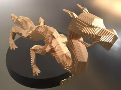 Parametric Dragon Low-poly 3D model