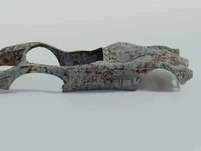 Car Wreck Low-poly 3D model