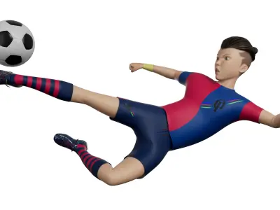 Football Player Parker - MAYA Rigged and Blender Rigged Low-poly 3D model