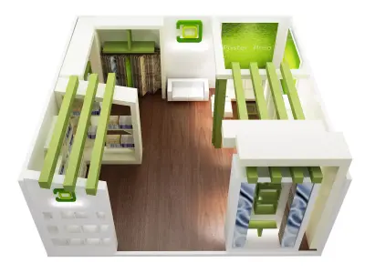  Booth Exhibition Stand a50 3D model