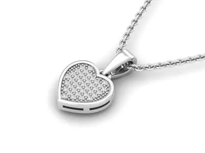 AV 321 Diamond Ladies Heart Pendant 3D print model