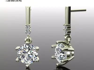 Women Diamond Earrings 3D print model