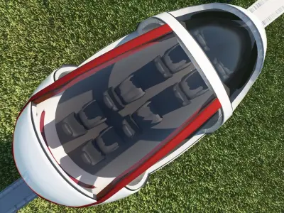 Monoriel futuristic train on track 3D model