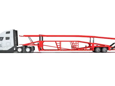 Car Transporter Semi Truck 3D model