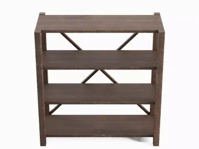 Wide Pottery Shelf A 01  Low-poly 3D model
