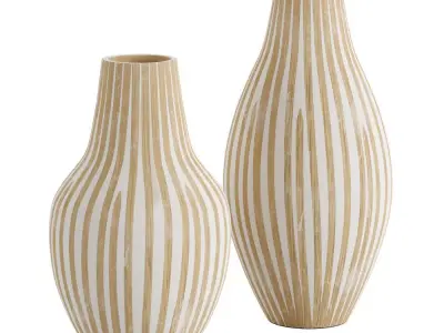 Bamboo Vase Set 3D model