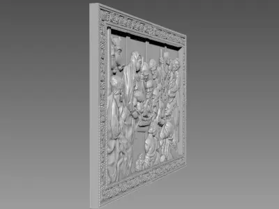 Jesus Birth Bas-Relief 3D model
