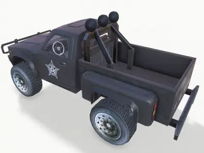 PickUp Black Low-poly 3D model
