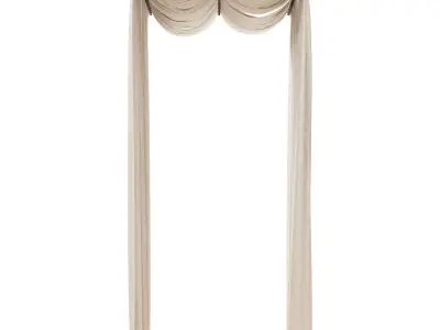 Curtain HE-No 05 Wall Drapery Curtain 01 3D model