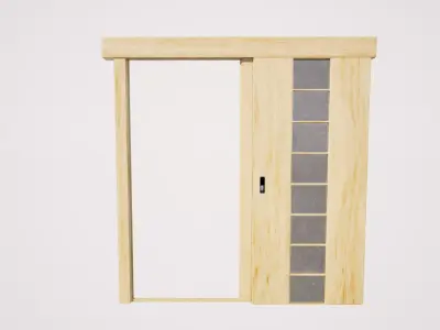 Sliding door 01 3D model