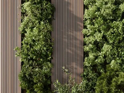 Vertical Wall Garden With Wooden frame - Horizontal garden  3D model