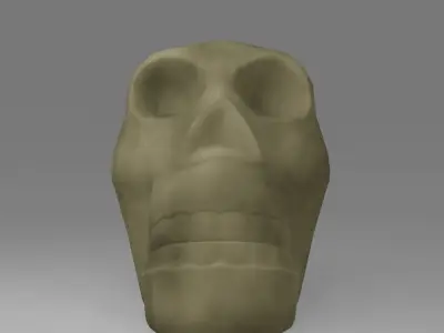 Tabletop human skull figure PBR low-poly game ready Free low-poly 3D model