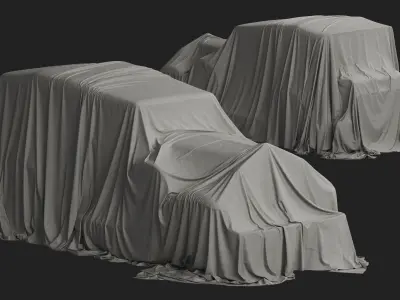 Vintage Car Cover Collection 3D model