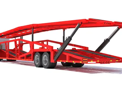Car Carrier Semi Truck Trailer 3D model