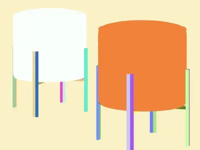 Pufic two stools with legs Free 3D model