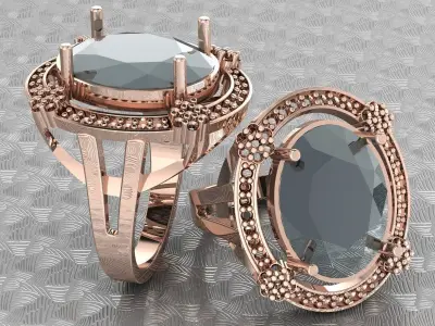 engagement ring 3D print model