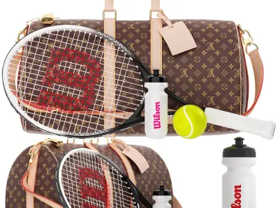 bag with wilson tennis equipment 3D model
