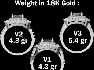3 CUSHION Rings 3D print model