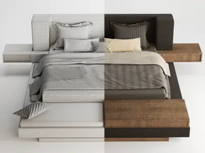 sport and wood bed  3D model